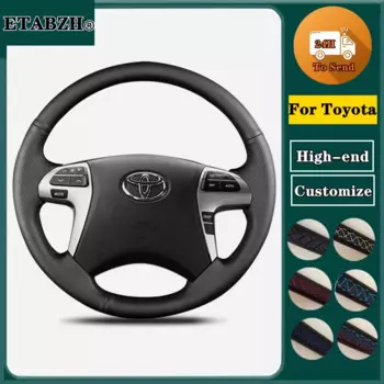 Оплетка Микрофибра Кожа Автомобиля Рулевое колесо Крышка для Toyota Highlander Camry Fortuner Hilux Рулевое управление Обертка Автомобильные аксессуары