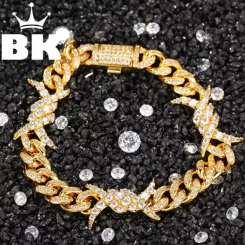 Браслет-цепочка мужской, 12 мм, с кубинским шипом