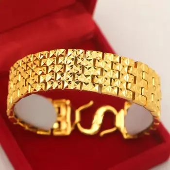 Браслет-цепочка мужской под реальное золото, 19 мм