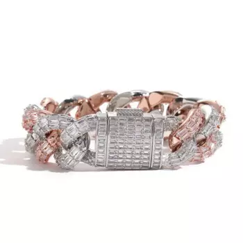 Браслет-цепочка мужской под розовое золото, 21 мм