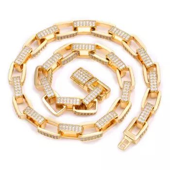 Браслет-цепочка мужской, с фианитами, в стиле хип-хоп