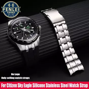 Браслет для Citizen Sky Eagle JY8050-51E JY8058-50L 8059 8068 24 Arc mouth силиконовый ремешок из нержавеющей стали