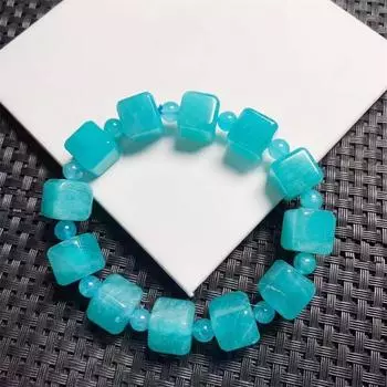 Браслет из амазонита и кварца