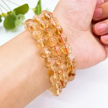 Браслет из цитрина и желтого кварца