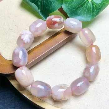 Браслет из кристаллов с цветком и агатом