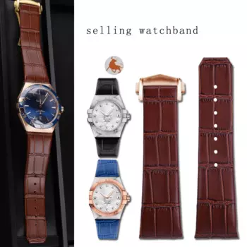 Браслет из натуральной кожи для Omega constellation double eagle/Манхэттен, мужской кожаный ремешок для часов 23*9,6 мм 25*10 мм