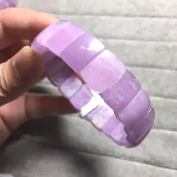 Браслет из натуральных фиолетовых бусин, 14x10 мм