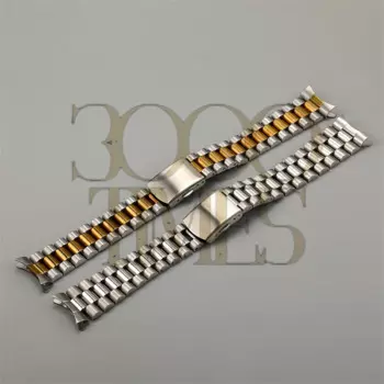 Браслет из нержавеющей стали с двойной пряжкой, серебристый двухцветный золотистый ремешок для наручных часов Sekio Rolex OMG, 18 мм 20 мм