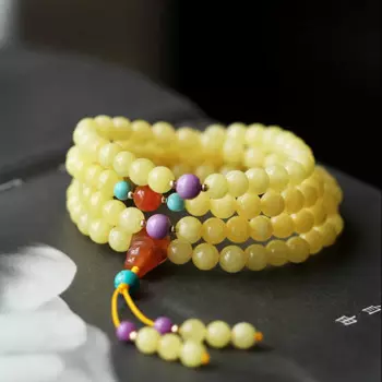 Браслет из пчелиного воска, 5,5 мм, 108 бусин