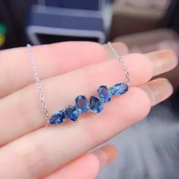 Браслет из серебра 925 пробы с натуральным светильник бым топазом, 4 Х6 мм