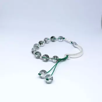 Браслет из серебра 999 пробы с натуральным камнем