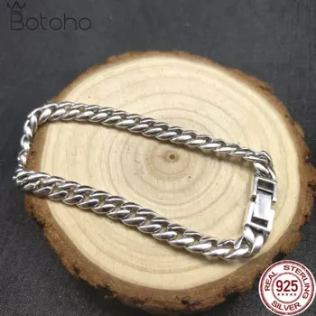 Браслет мужской из серебра 925 пробы, 18/20/22 см