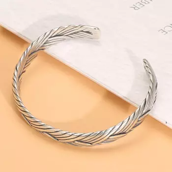 Браслет ручной работы из стерлингового серебра S925 пробы с веревкой из конопляной веревки для мужчин и женщин Открытый тайский серебряный Состаренный Повседневный Браслет щедрый