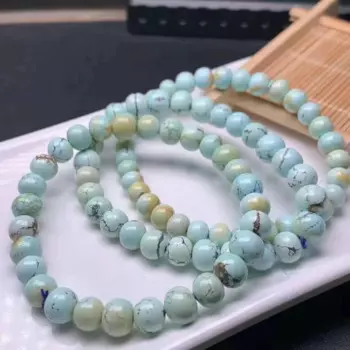 Браслет с бусинами из бирюзы, 8 мм