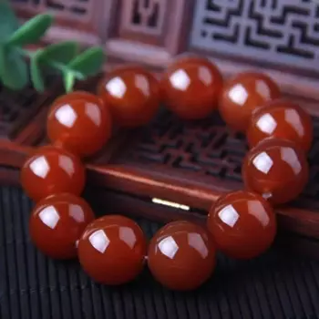 Браслет с красным агатом, 20 мм