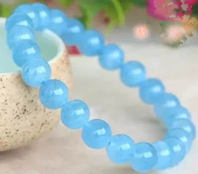 Браслет с натуральным аквамарином, 1 шт.