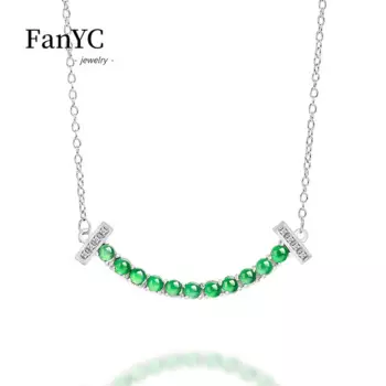 Браслет с нефритовой улыбкой из Мьянмы, серебро пробы