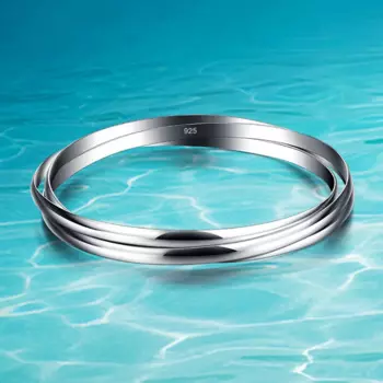 Браслет женский из серебра 925 пробы с тремя кольцами