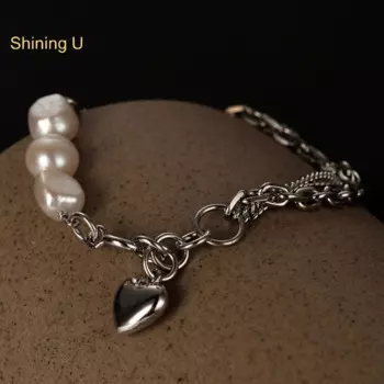 Браслет женский из серебра 925 пробы, с жемчугом