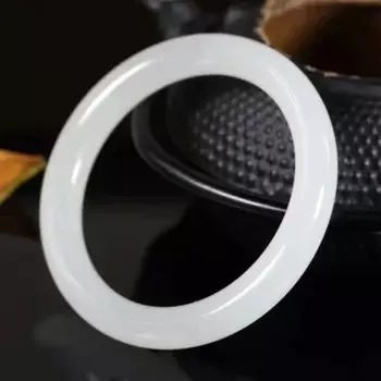 Браслет zheru, натуральный белый нефрит, 54-64 мм