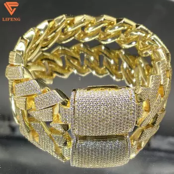 Браслеты из серебра 925 пробы с муассанитом, 20 мм