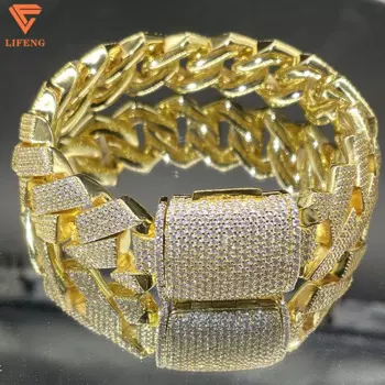 Браслеты из серебра 925 пробы с муассанитом, 20 мм