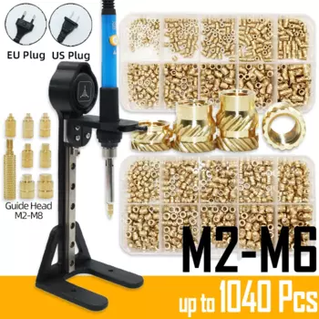 Латунный нагревательный набор, инструмент для вставки гайки, жало для паяльника M3 M4 M6, резьбовая вставка, вставки, медные гайки, пластиковые вставки, 3d печать