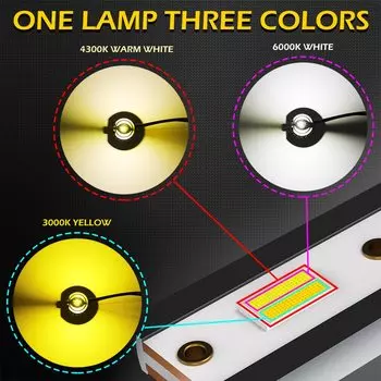 BraveWay 3 цвета Автомобильные светодиодные фары 3000K + 4300K + 6000K H1 H3 H4 H8 H11 HB3 HB4 H7 светодиодный ные лампы LED 12 В лм Противотуманные фары желтого и белого цвета