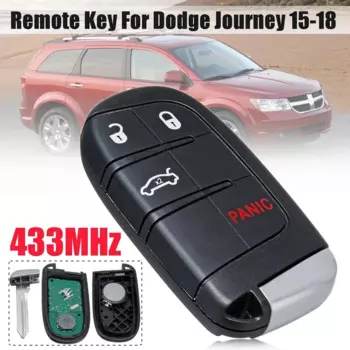Брелок дистанционного ключа 433 МГц с 4 кнопками и батареей для Dodge Journey 2015 2016 2017 2018 FCC ID: M3N-40821302 68051387AB
