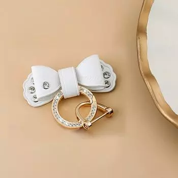 Брелок для автомобиля, золотистого цвета, металлическое кольцо, кожаный бант, милый брелок, аксессуары для женщин и мужчин, брелок для мопедов, мотоциклов, держатель для автомобильных ключей