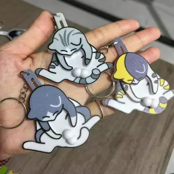 Брелок для ключей с яйцом и котом, милый и забавный вращающийся акриловый кулон для сумки для женщин, брелок для ключей, кошелек, автомобильные аксессуары