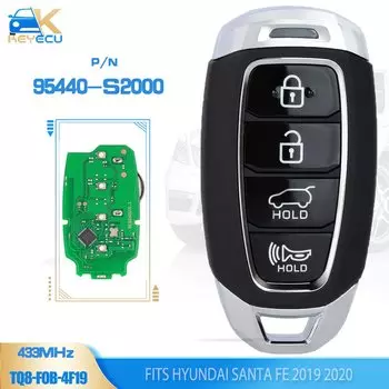 Брелок KEYECU 95440-S2000 433 МГц, умный ключ Remtoe с 4 кнопками для Hyundai Santa Fe 2019 2020 FCCID: 95440S2000