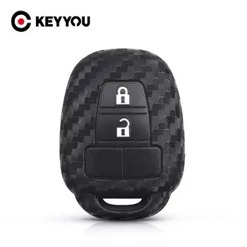 Брелок KEYYOU, 2 кнопки, чехол для ключей из углеродного волокна для Toyota CAMRY RAV4 Prius Corolla 2012 2013 2014 2015, защитный чехол