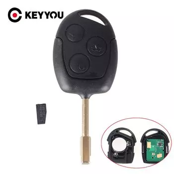 Брелок KEYYOU для дистанционного запуска без ключа для Ford Mondeo Fiesta Focus Ka Transit 4D60 Chip FO21 Blade 3 кнопки 433 МГц