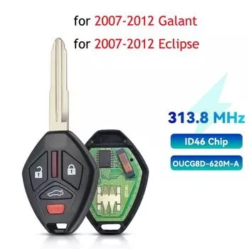 Брелок KEYYOU для Mitsubishi Galant Eclipse Lancer Outlander 2007-2011 3/4 кнопочный брелок ID46 чип Автомобильный Дистанционный ключ 313,8 МГц