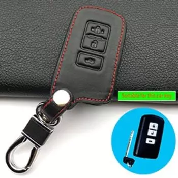 Брелок с дистанционным управлением из натуральной кожи, чехол для ключей от автомобиля для Toyota Camry/ Highlander/ VIOS/Yaris, 2-кнопочный чехол для ключей, аксессуары