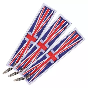 Брелок с вышивкой «снять перед полетом», брелок с британским и американским флагом для автомобиля и мотоцикла, Подарочный авиационный ремешок, 3 шт./лот