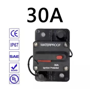 Бренд 30A 40A 50A 60A 70A 80A 100A 120A 150A 200A 250A 300A AMP Автоматический выключатель Сброс предохранителя 12-48V DC Автомобиль Лодка Авто Водонепроницаемый