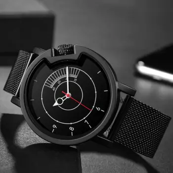 Бренд IBSO, Креативные мужские часы со скрытой короной, 2021, черные спортивные часы в стиле панк, мужские водонепроницаемые часы Montre Homme