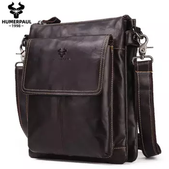 Брендовая мужская сумка-мессенджер HUMERPAUL из натуральной кожи, деловые Наплечные сумки для работы, Высококачественная Мужская сумка из воловьей кожи, Bolso