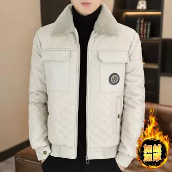 Брендовая зимняя мужская кожаная куртка с отложным воротником, утепленная теплая мотоциклетная куртка из искусственной кожи, повседневные деловые кожаные куртки 2023