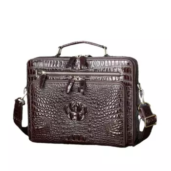 Briefcase Classic Leather Crocodile Pattern Handbag Large Capacity Briefcase Business Computer Fashion Men's Bag сумка мужская
