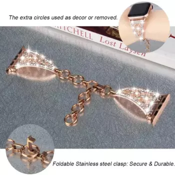 Бриллиантовый женский ремешок для Apple Watch 8 7 6 SE 5 4 3 2 1 38 мм 40 мм 41 мм 42 мм 44 мм 45 мм 49 мм, металлический ремешок для часов iWatch