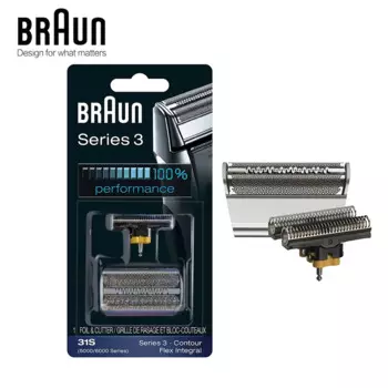 Бритвенные лезвия Braun 31B/31S, Сменные кассеты для фольги и резака для бритвенного контура, Flex XP,Flex неотъемлемый, 390cc,370,5895,5875
