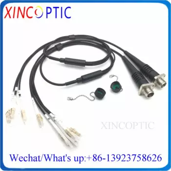 Бронированный черный кабель OM2,4C,50/125,LSZH, 0,5/1/2 м., 4-жильный квадратный женский мужской и мужской круглый для SC/UPC бронированный волоконно-оптический патч-корд