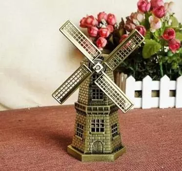 Бронзовая статуэтка ветряной мельницы lyybx
