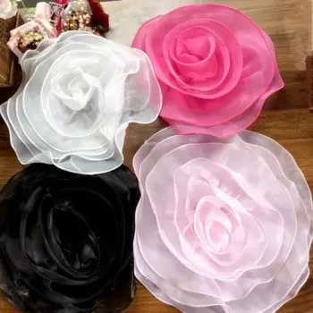 Брошь, аксессуары, роза, цветок, патч, модная искусственная Цветочная накладка на грудь, сделай сам, органза, 3D цветок, корсаж