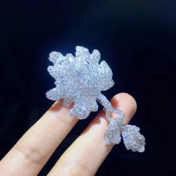 Брошь-булавка унисекс из серебра 925 пробы с фианитами