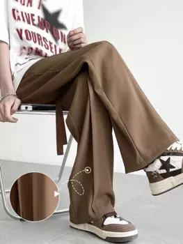 Брюки-багги мужские прямые, из полиэстера, на лето, 2024