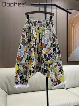 Брюки-Багги женские из денима, с эластичным поясом